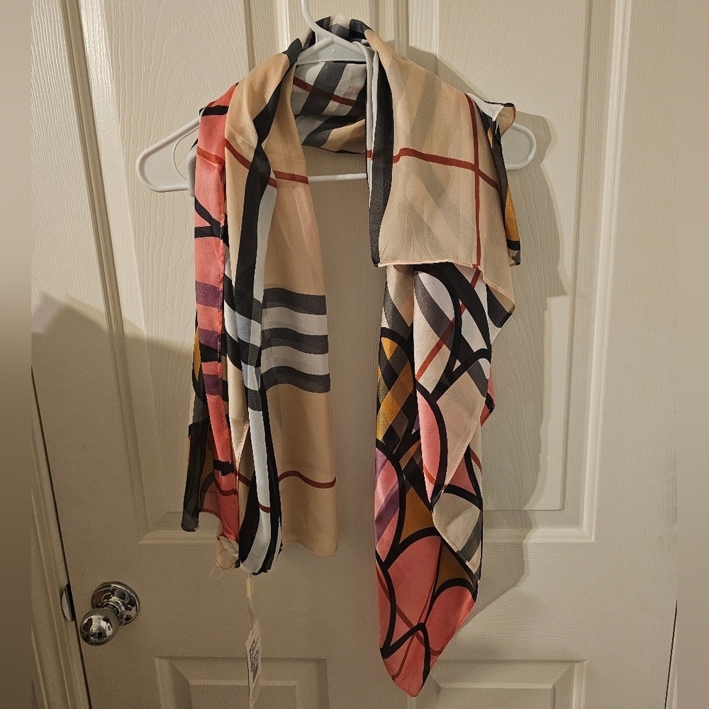 AQEACARMON NWT Luxury Silk Satin Scarf